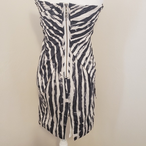 Rare L.A.M.B Sexy Strapless Dress Black & White 4 - Picture 8 of 8